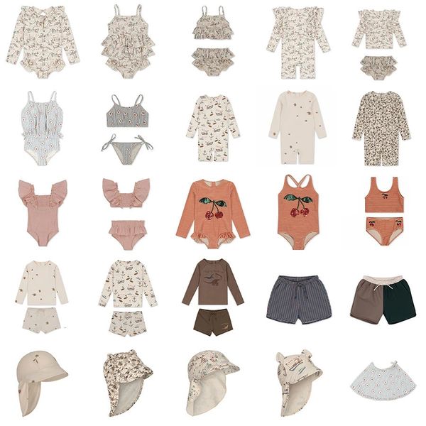 Baby Girl Swimwear KS Sets de marca 2024 Summer lindo Fashion Boy Shorts Swimsuits para niños pequeños Bikini para niños 240403
