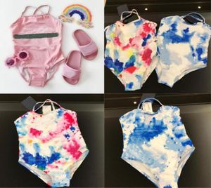 Baby Girl Swimwear Onepieces Kids Designer Swimpakken Kinder Bikini's Bikinis Fashion Letter Gedrukte zwempakken Kleding5086744