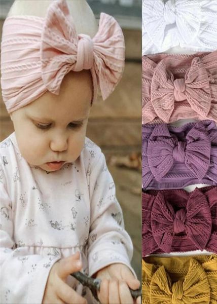 Baby Girl Turban Bandband Tason Soft Nylon Headraps Bow Knot Bands Stretchy Hairs Bands Childre