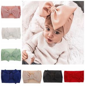 Baby Girl Turban Band Band Solid Bow Knot Band Band Girls Stretchy Head Wraps DIY Boutique Headwear Hair Accessoires 10 Couleurs BT4245820516