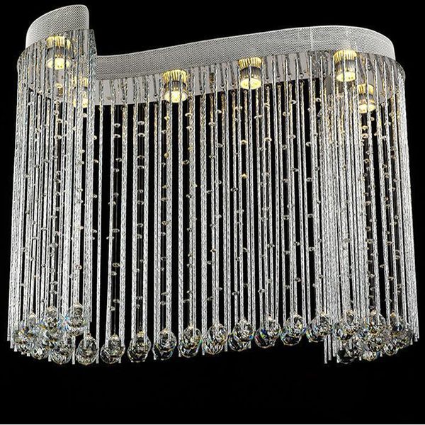 DHL/UPS/Fedex S design lampes suspendues modernes salon L800 lustres en cristal éclairage intérieur en cristal en forme de S pour couloir de chambre à coucher de bar