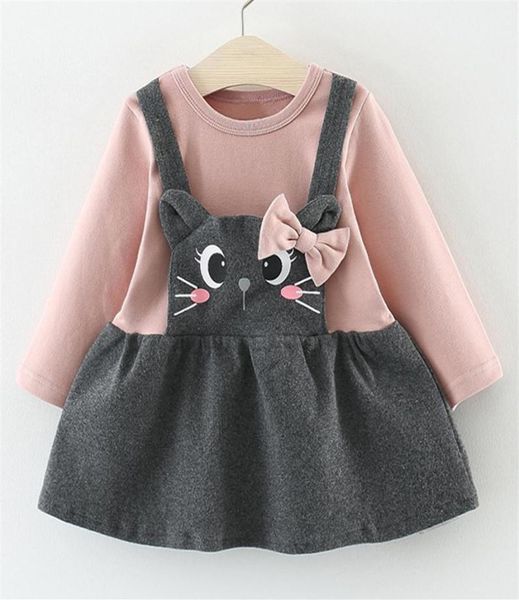 Bébé fille vêtements d'hiver coton chat Bowknot bébé robes automne mignon nouveau-né infantile enfant en bas âge vêtements Bebes Costume de noël MX1902361452