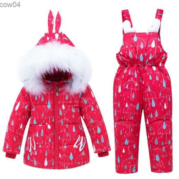 Conjunto de ropa de invierno para niña, trajes cálidos para niños, trajes de esquí para la nieve, monos, chaquetas para niñas, abrigo, mono, traje de nieve para niño L230625