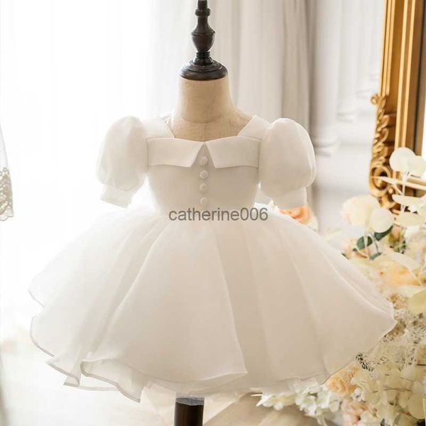 Baby Girls Bautismo Vestido Princesa Blanco 1er Cumpleaños Fiesta Desgaste Niño Niña Encaje Bautizo Vestido Infantil Tutu Bautismo Ropa L230625