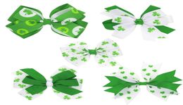 Baby Girls Barrettes Hairpins St Patrick Day Clips Hair Clips Kids Bowknot Barrette Floral Bow Hair Peps with Metal Dent Trip Boutique4204658