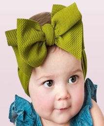 Babymeisjes Big Bow Cross Headbanden Kinderhaar Bows Elastische hoofddeksel Hoofdress Haarband Kopwrok tulband Knoop Haaraccessoires3850326