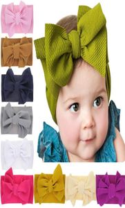 Babymeisjes Big Bow Cross Headbands Kinder haar sjaals buigt elastische hoofddeksel hoofdtooi haarband hoofdwraak tulband knoop kinderen haar a1888280