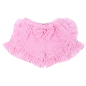 Baby Girls Blooders Diaper Cover Kids Infant Seersucker Shorts Ruffle Bowknot Brief