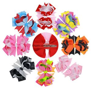 Baby Meisjes Boutique Haarelastiekjes Clips Haarspelden Effen Grosgrain Strik Haarspelden Kinderen Kinderen Boog Haaraccessoires