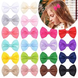 Barrettes à nœud pour bébés filles, clips faits à la main, épingles à cheveux pour enfants, pinces à cheveux pour enfants de 2 pouces, nœud papillon Simple et mignon, accessoires pour cheveux, 20 couleurs