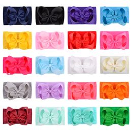 Baby Girls Bow Bandeaux enfants Nylon élastique bowknot Bandeaux Accessoires cheveux Grosgrain Band Hair Turban Knot Coiffe M2338