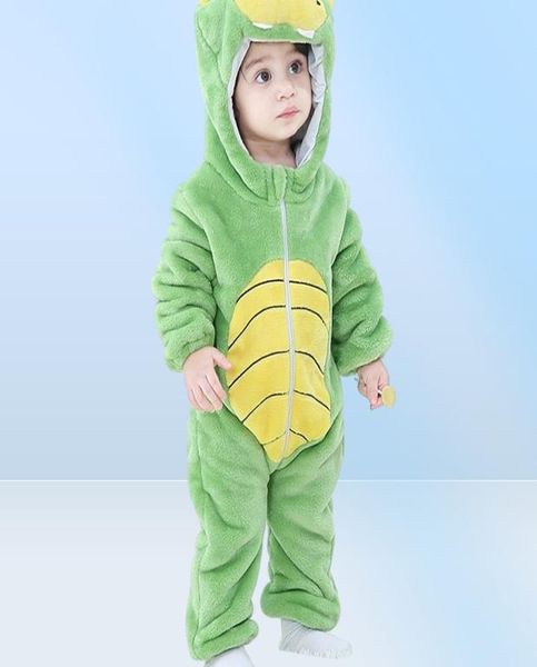 Baby Girls Cloth Behing Dinosaur Baby Romper Pajamas Lion encapuchado Mameluco Bebe Invierno Costumos de animales Rupa de Bebe Drop 26797429