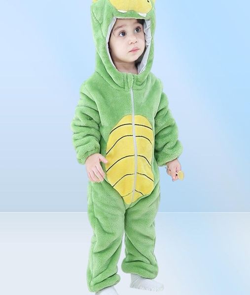 Baby Girls Cloth Behing Dinosaur Baby Romper Pajamas Lion Holta Mameluco Bebe Costumo de animales de invierno Rupa de Bebe Drop 29138373