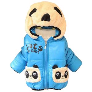 Baby Meisjes Jongens Jas Winter Warm Dikke Katoen Cartoon Panda Hooded Kids Jas Kinderen Mooie bovenkleding Kinderkleding