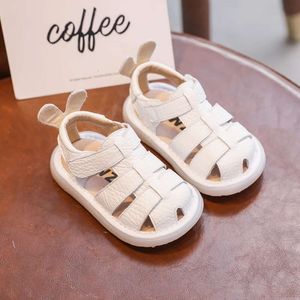 Babymeisjes jongens zomer anti-botsing baby peuter schoenen echt leer zacht bodem kinderen kinderen strand sandalen l2405