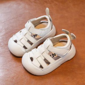 Babymeisjes jongens zomer baby peuter echt leer zachte school kinderen schoenen schoenen kinderen strand sandalen l2405