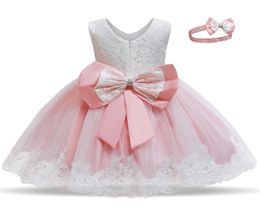 Baby meisjes doopjurk bruiloft en verjaardagsfeestje jurken zomer pasgeboren meisjes prinses doopjurk vestido infantil Q12236831260