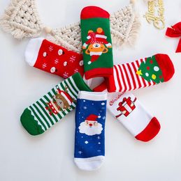 Baby Meisjes Kerstmishanddoek Sokken Santa Claus Beer Sneeuwvlok Elanden Patroon Verdikking Kerst Sokken Kinderen Kinderen Jongens Terry Sok