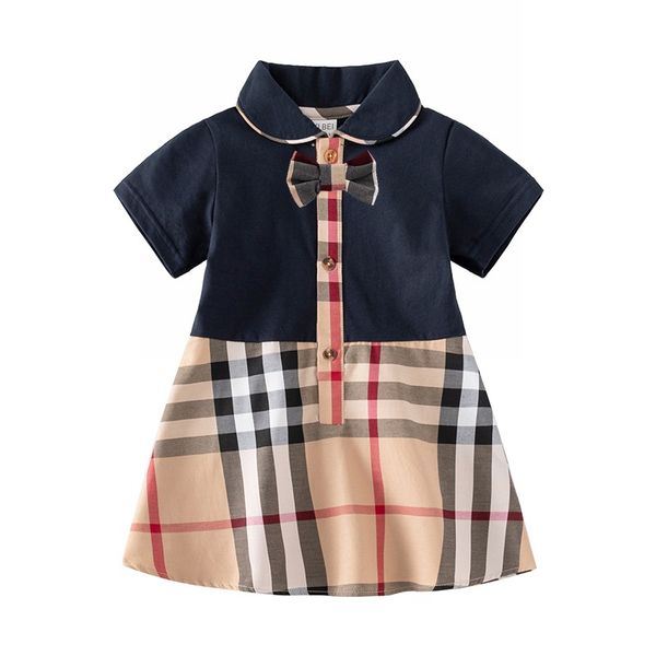 Bébé filles vêtements 2023 Plaid Designer enfants robe de princesse été doux manches courtes fille robes fête d'anniversaire enfants Costumes