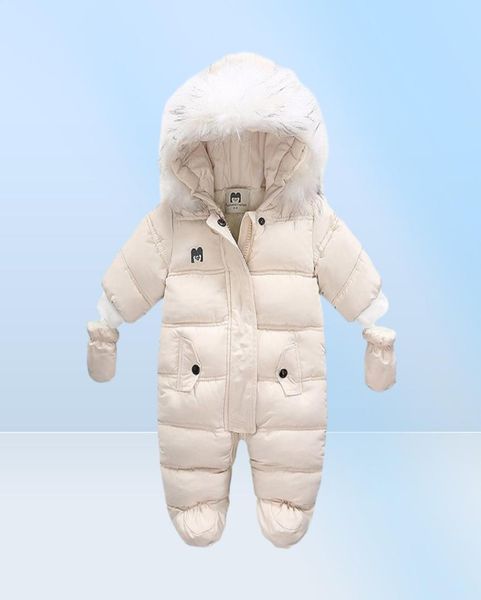 Bébé filles vêtements nouveau-né hiver épais garçons barboteuses infantile Costume manteau col de fourrure plus velours enfant en bas âge barboteuse 324 mois kg4499563835