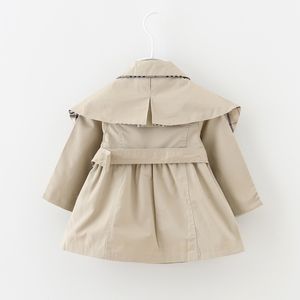 Babymeisjes jas geul lente herfst tops kinderen trench jas bovenkleding jas kinderen kleding met lange mouwen sleuven