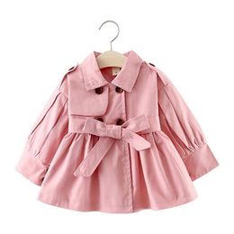 Baby Meisjes Jassen Jassen Casual Mode Meisjes Windbreaker voor Baby Katoen Trench Bovenkleding Lange Mouwen Meisje Kind Kleding