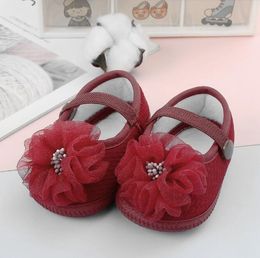 Bébé filles chaussures mignonnes Soft Sole Flower Decor Flats Shoes First Walkers non glissant Summer Flower Princess Chaussures