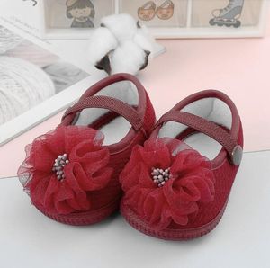 Babymeisjes schattige schoenen zachte zool bloemen decor flats schoenen eerste wandelaars non slip zomer bloemen prinses schoenen