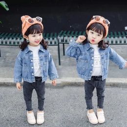 Bébé filles Denim veste printemps automne enfants Jean manteau pour douce petite princesse vêtements d'extérieur enfants vêtements 110 ans 240125