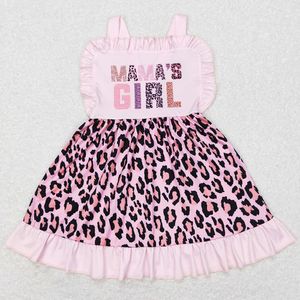 Bébé filles robe à manches courtes genou longueur maman fille mode été enfant en bas âge robes en gros enfants ensemble 240326