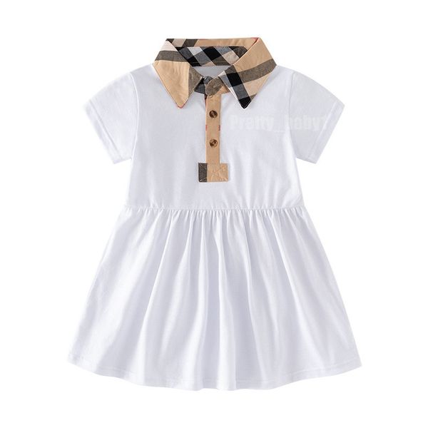 Vestido de verano para niñas, vestido de manga corta de algodón a cuadros de lujo de alta calidad, vestido de diseño para niñas, ropa para niños