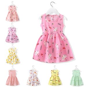 Babymeisjes jurken zomerjurk kinderen kleren mouwloze doek voor kinderen prinses feest mode -outfit mooie vestido kleding 220426