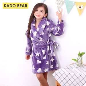 Baby meisjes flanel badjas warme nachtkleding peuter jongen winter pyjama kinderen pijamas badjassen kinderen koraal fleece zachte pyjama 210203