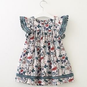 Bébés filles florales robes à manches volantes enfants jupes à fleurs en coton enfants boutiques d'été vêtements de très bonne qualité