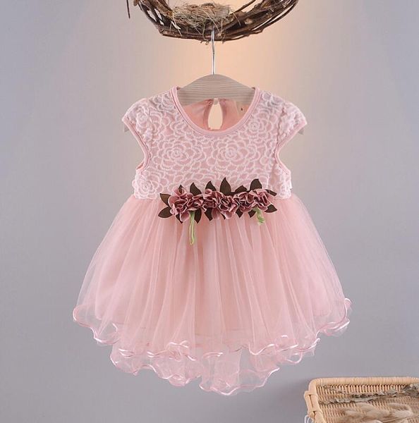 Tutú Floral para niñas, vestido de fiesta de princesa rosa Pastel, vestido de fiesta de cumpleaños para niñas, disfraz de actuación de flores de Halloween