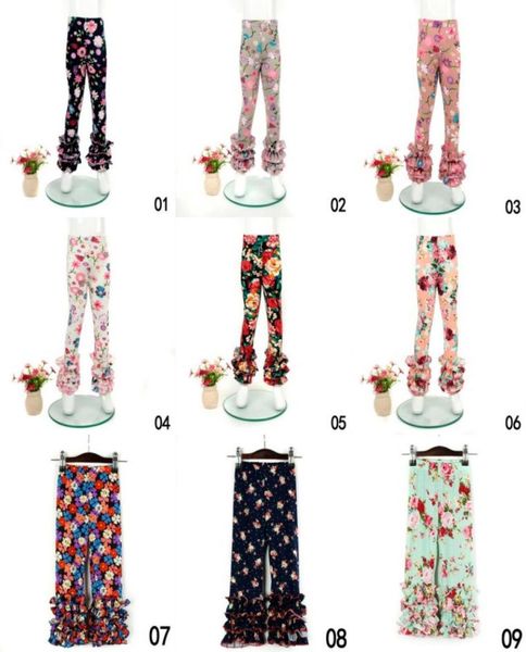 Baby Girls Flower Leggings estampados para niños Flores de encaje Pantalones de encaje Niñeras 09T 21styles Summer Clothing1290669