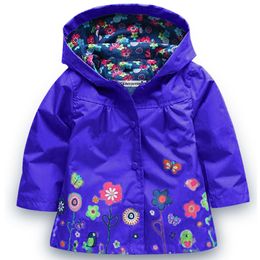 Babymeisjes Bloemveer herfst jas jas bovenkleding kinderen kinderen windjager hoody peuter regenjas kleding bebes uit het deler worden