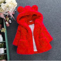 Babymeisjes bont gevulde jas verdikte jas jas meisjes kleding kinderkleding nieuwe herfst winter nieuwe meisjes wollen trui