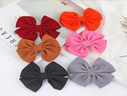 Babymeisjes Hairclips Solid Bowknot Hair Clip Lint Bow Haarspelden Leuke Bronter PoBorn Po Shoot Hair Accessoires 30 Colors8581898