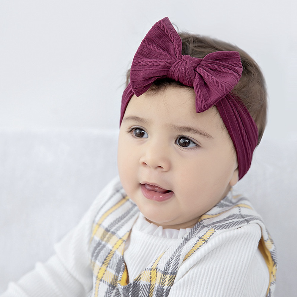 Baby Girls Headband Big Bow Ribbon Tie Hair Band Kids Adjustable Head Wrap Turban Infant Hair Accessories Newborn Photo Props 1414