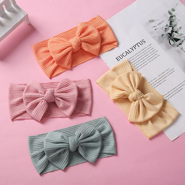 Baby Girls Bandband Big Bow Band Ribbon Hair Band Kids Wrap Bebe Turban Infant Hair Accessoires Accessoires Photo Nouveau-né 1416