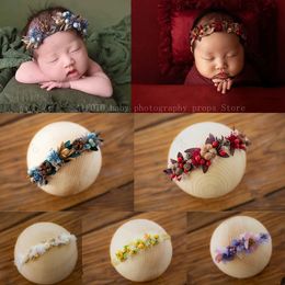 Baby Meisjes Hoofdband Voor geboren Pography Props Accessoires Kids Kerst Hoofdtooi Haar Bloem Kind Schieten Po Studio 240125