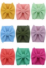 Bandeaux pour bébés filles bohème 25 couleurs gros nœuds bandeau Polyester tissu à bulles arc bandeau couleur unie élastique chouchou EUR 063737749