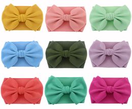 Bandeaux pour bébés filles bohème 25 couleurs gros nœuds bandeau Polyester tissu à bulles arc bandeau couleur unie élastique chouchou EUR 065646818