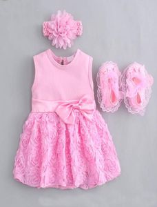 Babymeisjes baby pasgeboren jurk zomer kinderen bruiloftsfeest verjaardag outfits 12 jaar jurk hoofdband doop jurk5079626