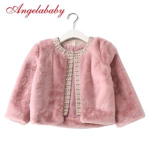 Babymeisjes jas winte echte pluche faux bont katoen dikker lange mouw feest bruiloft caot voor meisjes kinderen kleding lj201130