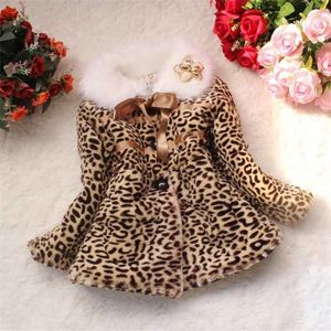 Chaqueta para bebés y niñas, abrigo grueso con patrón de leopardo pesado para niños pequeños, prendas de vestir cálidas para invierno, ropa para niños 211204