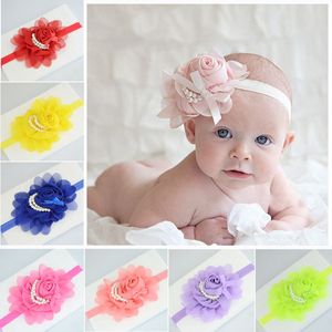 Bébé Filles Enfants Belles Roses Perles Bandes Fleurs Vintage Accessoires Jolis Bandeaux Bandeaux Pour Bébés 13 ColorZZ