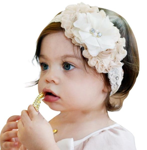 Bébé filles enfants enfant en bas âge à la main fleur bandeau bandeau extensible Turban noeud tête Wrap fête bandeaux cadeau de noël