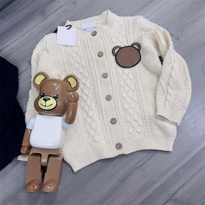 Bébé filles tricot pull cardigan veste vestes de mode designer de luxe tricoté dessin animé ours pulls bébés tout-petits tricots vêtements pour enfants